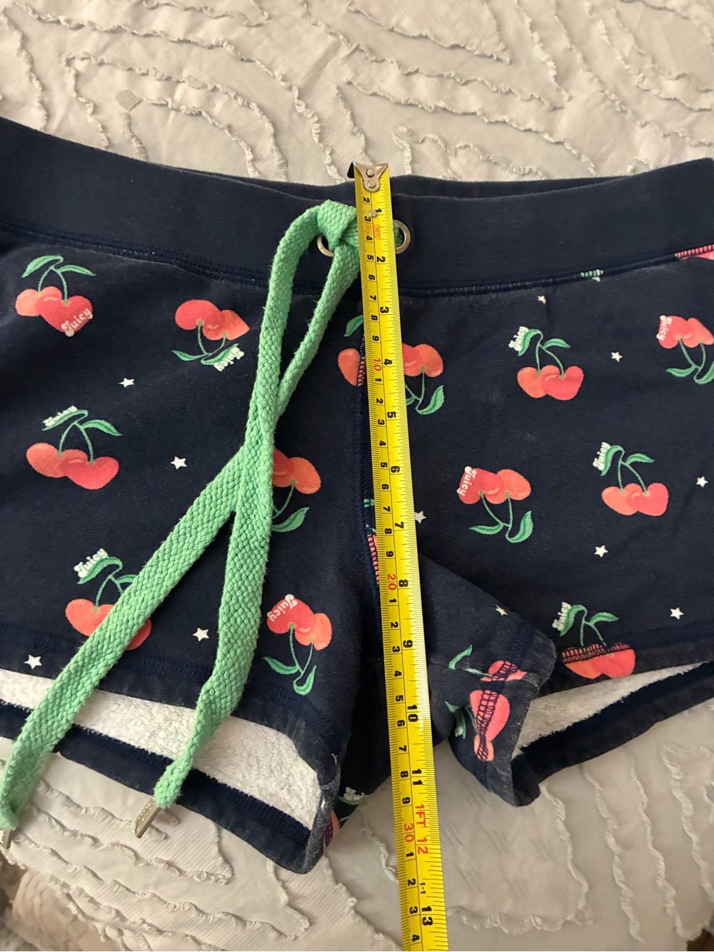 Y2K Juicy Couture Rare Cherry Terry Cloth Shorts L - Picture 7 of 8